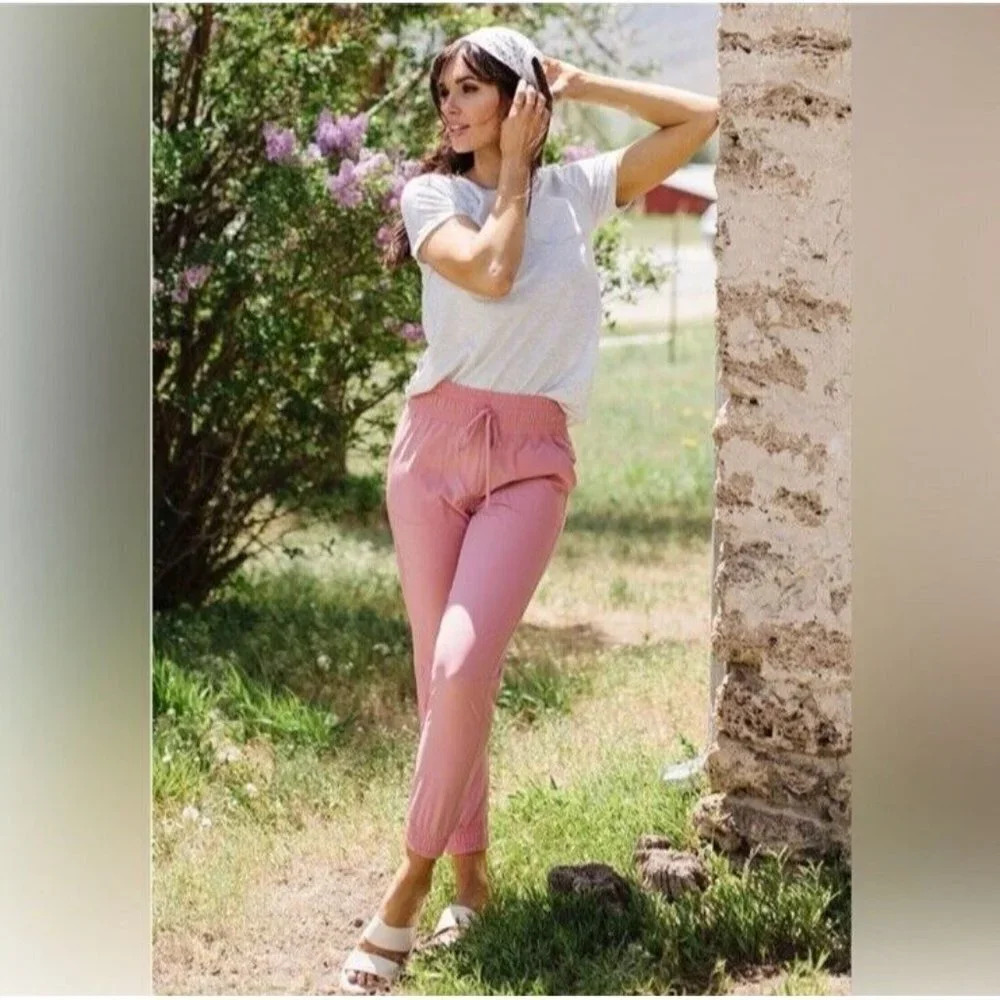 Albion Fit Destination Joggers Pink Plus Size 2xl Nylon Spandex Stretch Women’s